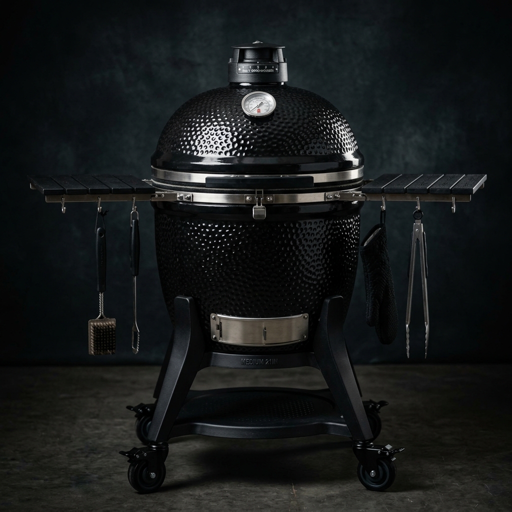 KundiKamado 21″ Családi Kerámia Kamado Grill (53.6 cm)